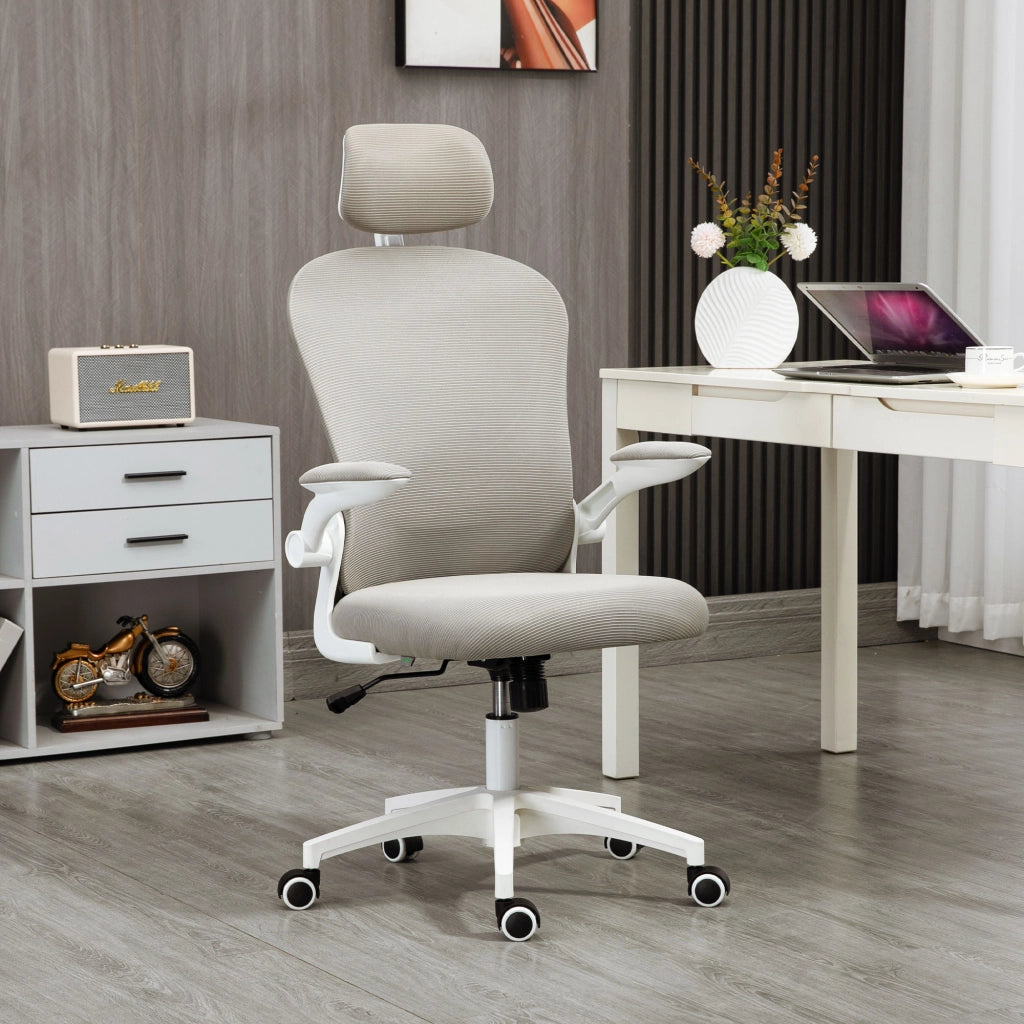 Sedia da ufficio con rete ¨C zephmum ¨C grigio 62x64x120 cm