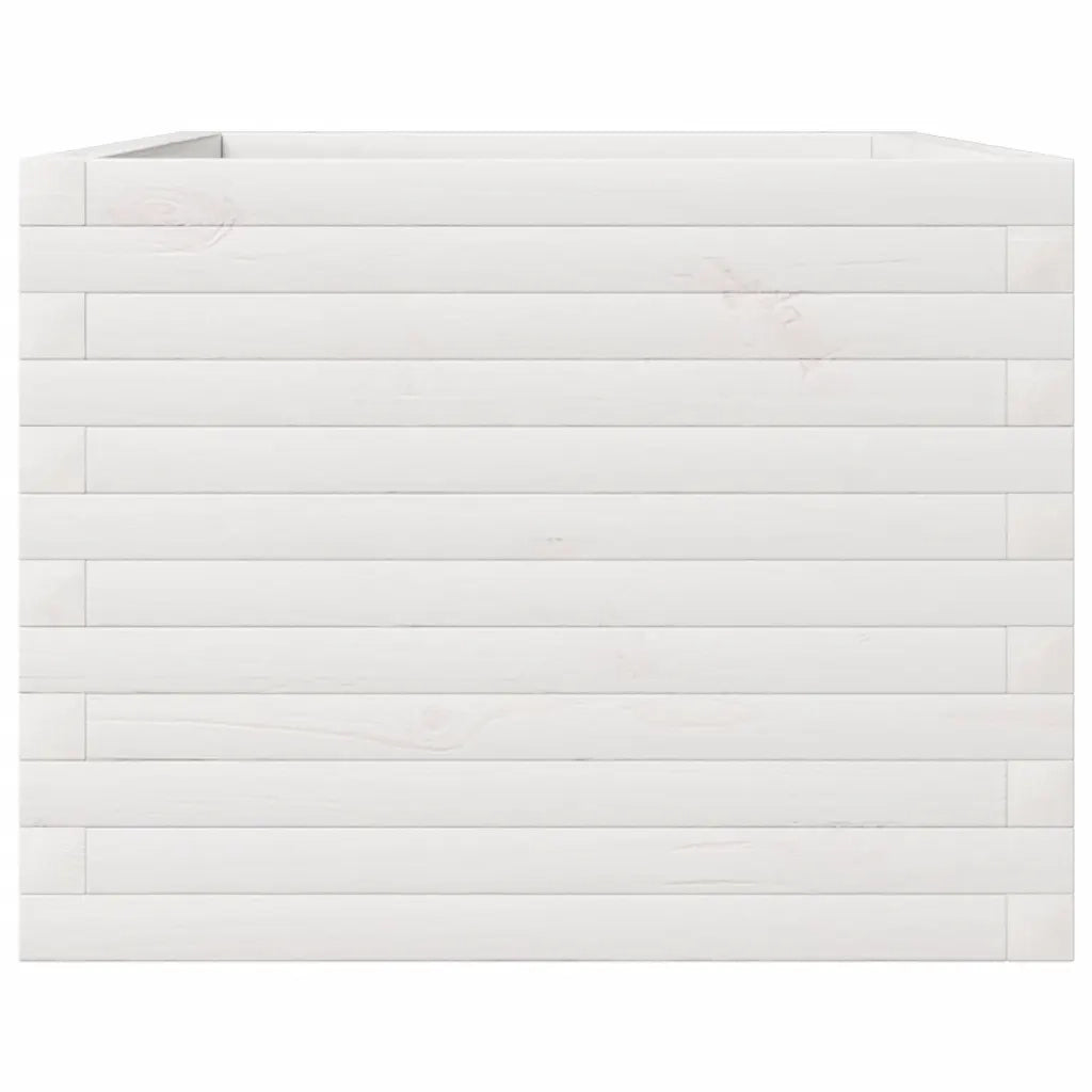 Fioriera da Giardino Bianca 110x60x46 cm Legno Massello di Pino 3282460
