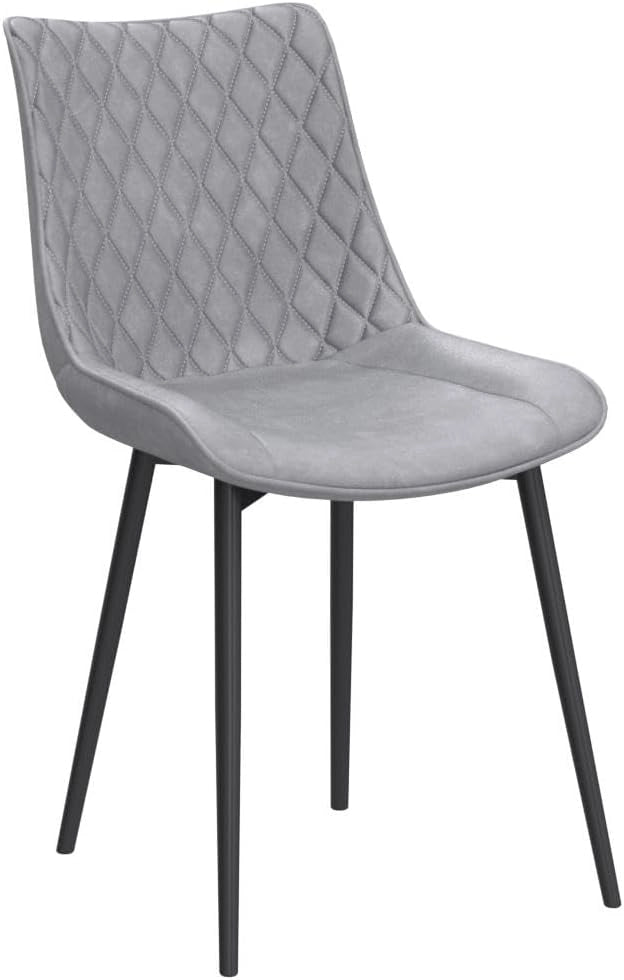set di 2 sedie cucina moderne sedie imbottite Adatte per Sala da Pranzo, Soggiorno, Camera da Letto Estetica in Ecopelle Grigio Metallo BH210gr-2