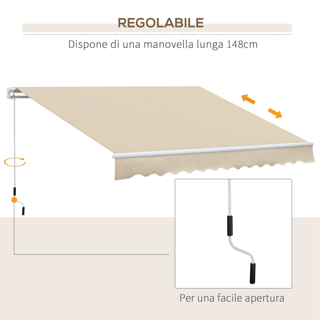 Tenda da Sole Esterno Bracci Avvolgibile ¨C Zephmum ¨C Crema 360x250 cm