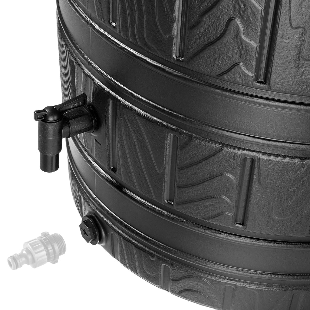 Serbatoio per acqua piovana KADAX da 265 litri con rubinetto e supporto.