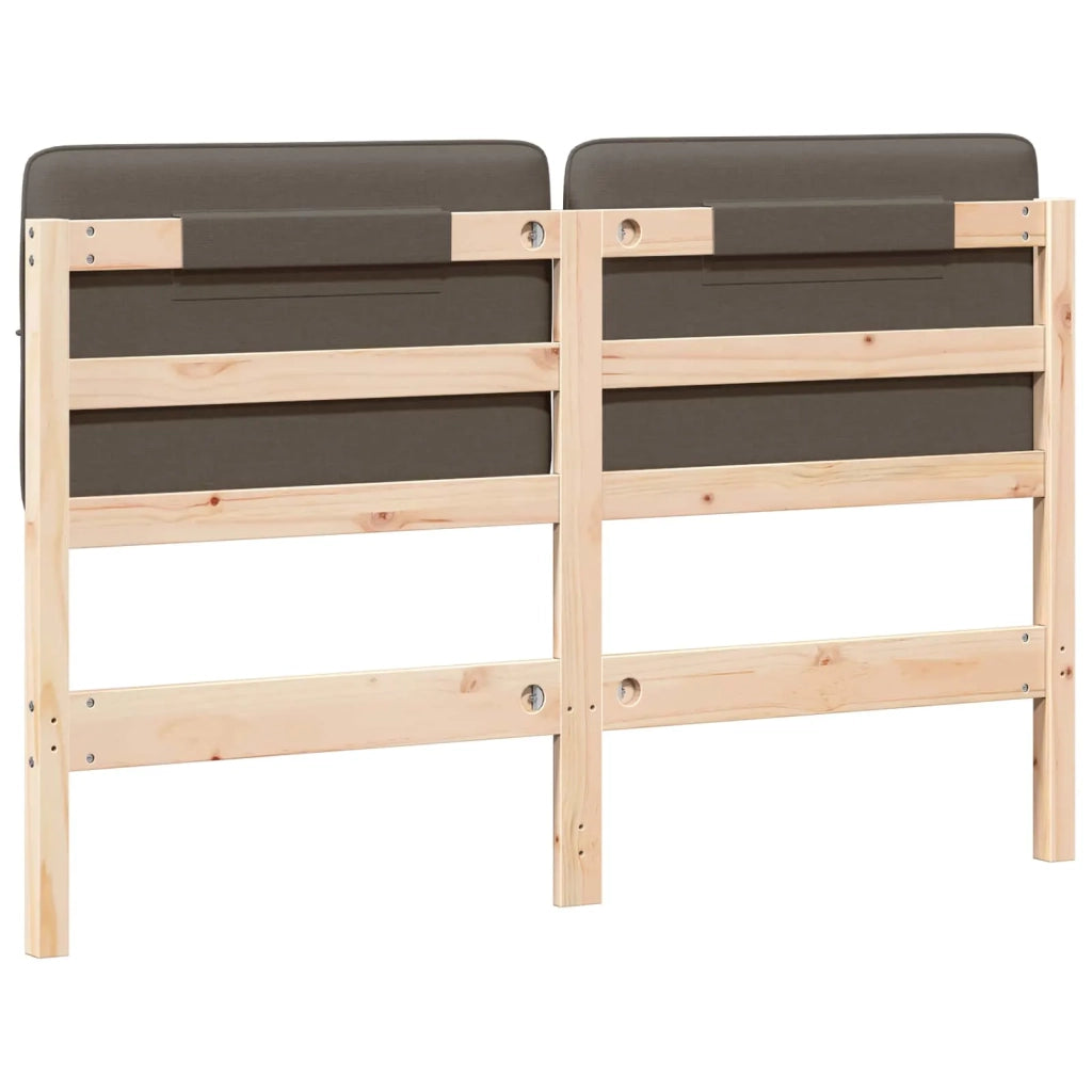 Testiera imbottita Marrone e taupe 150 cm Pino massello