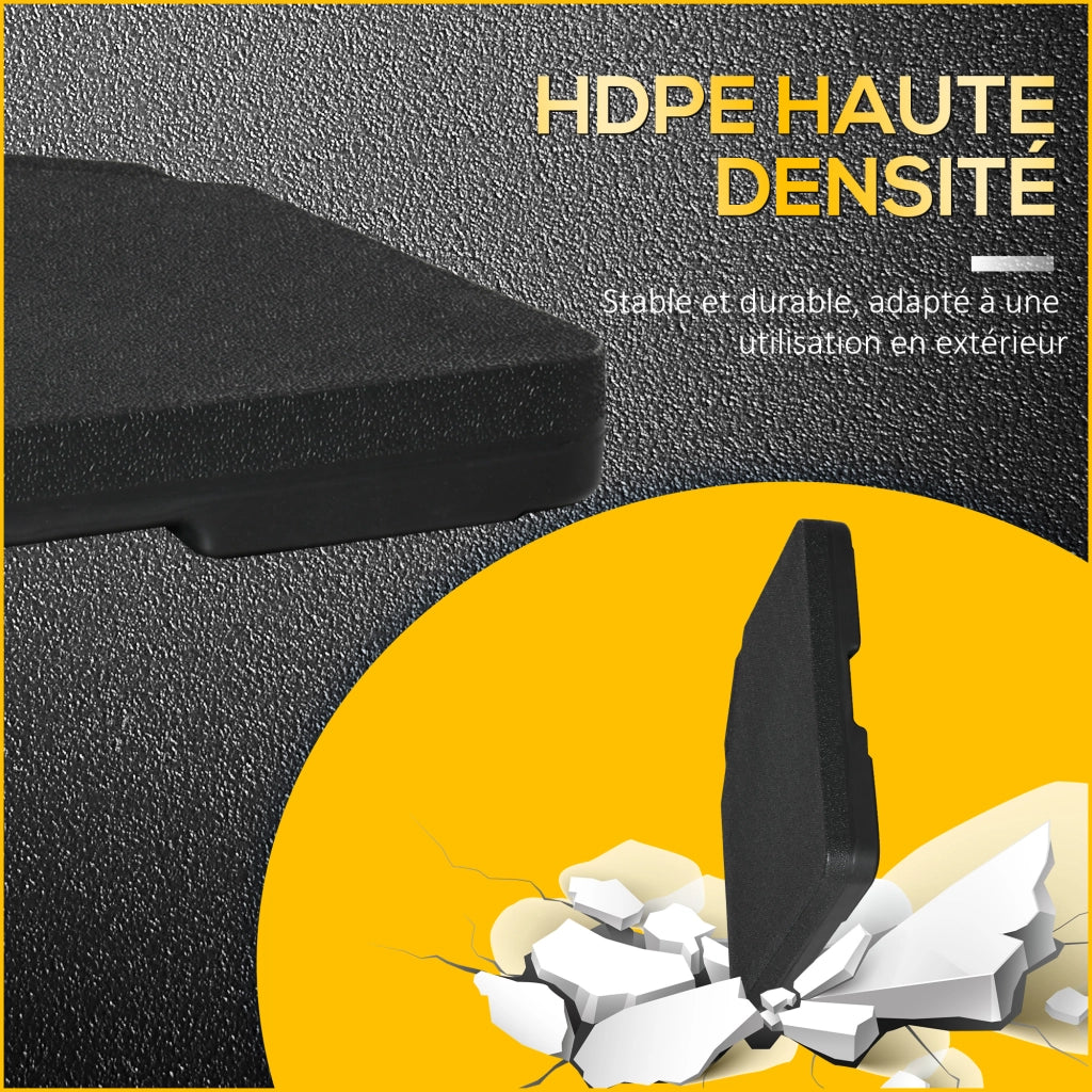 Base per Parasole 4 Plastre HDPE ¨C zephmum ¨C 100x100x6.8 cm Nero
