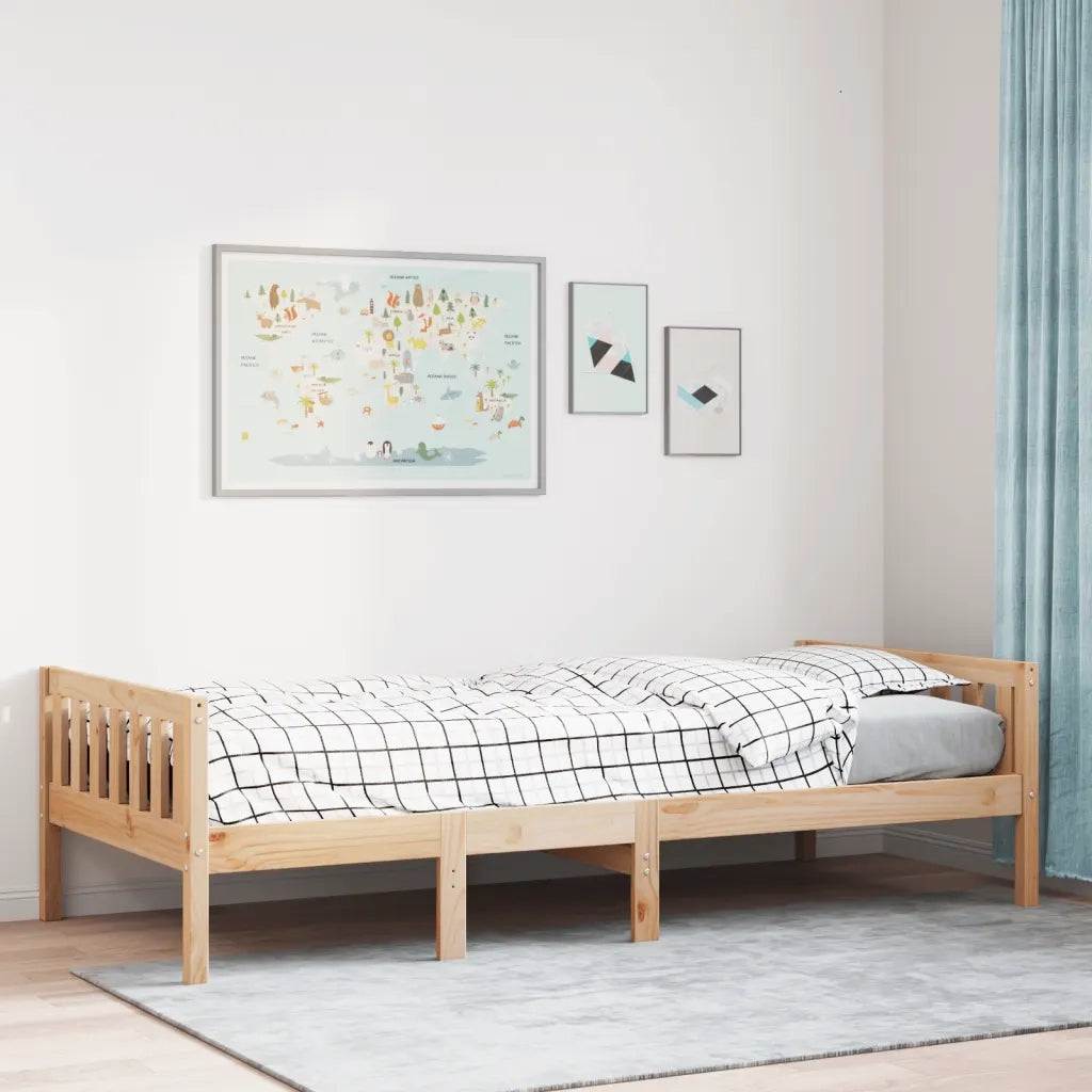 Letto per Bambini | Letto Infantile | Lettino senza Materasso 90x200 cm Legno Massello Pino