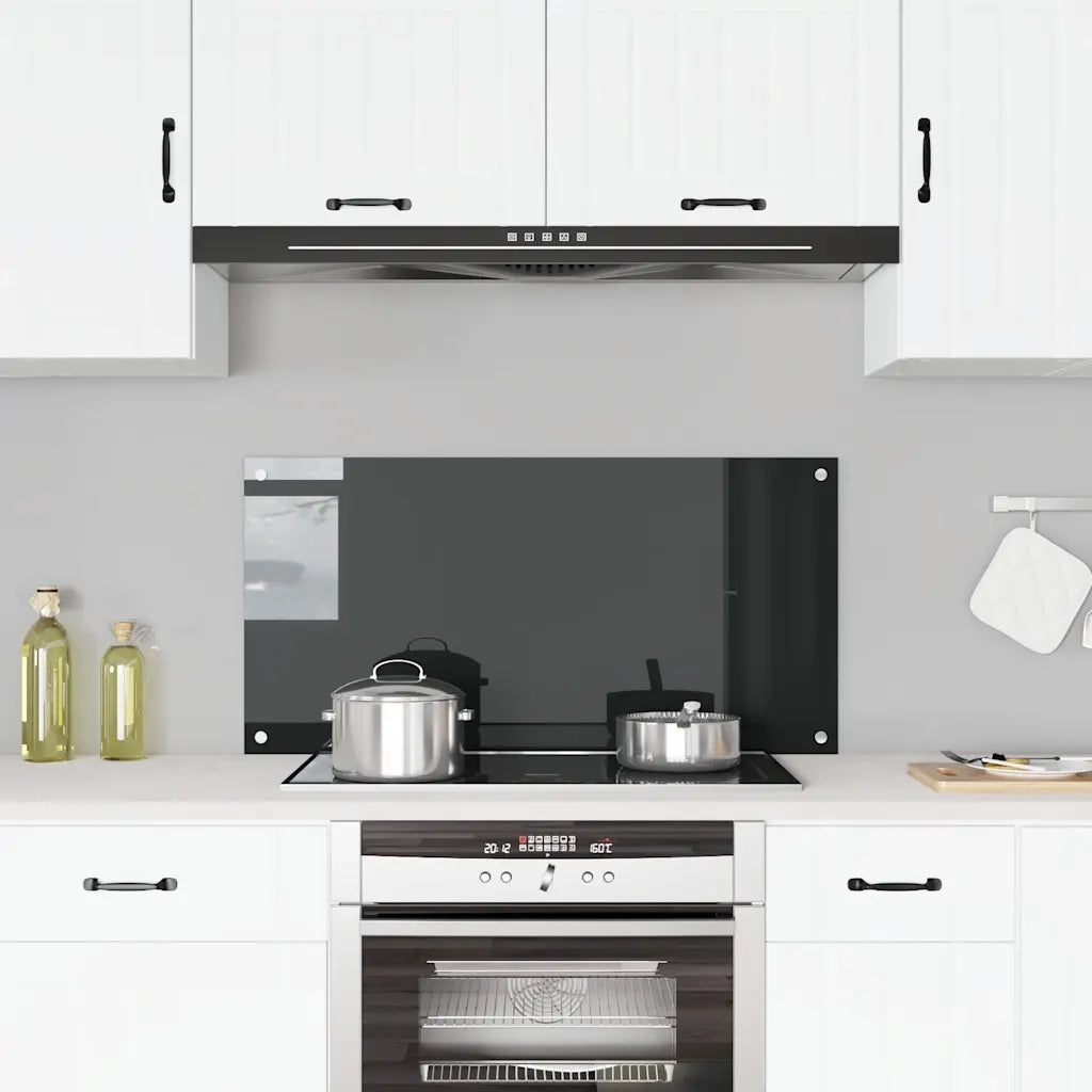 Paraschizzi per Cucina Nero 100x50 cm in Vetro Temperato 249491