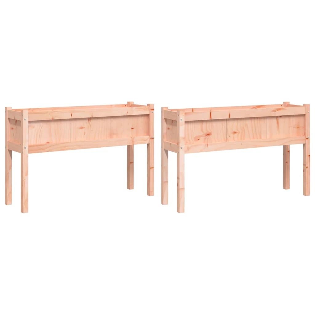 Vassoio per fioriera aiuola rialzata piante fiori giardino terrazze set di 2 con piedini in legno massello Douglas marrone 02_0039022