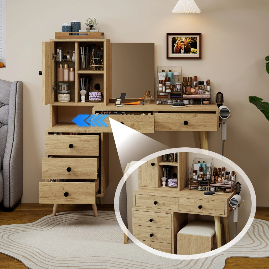Scrivania con cassetti ¨C Minimal ¨C rovere multistrato 90x50x75cm