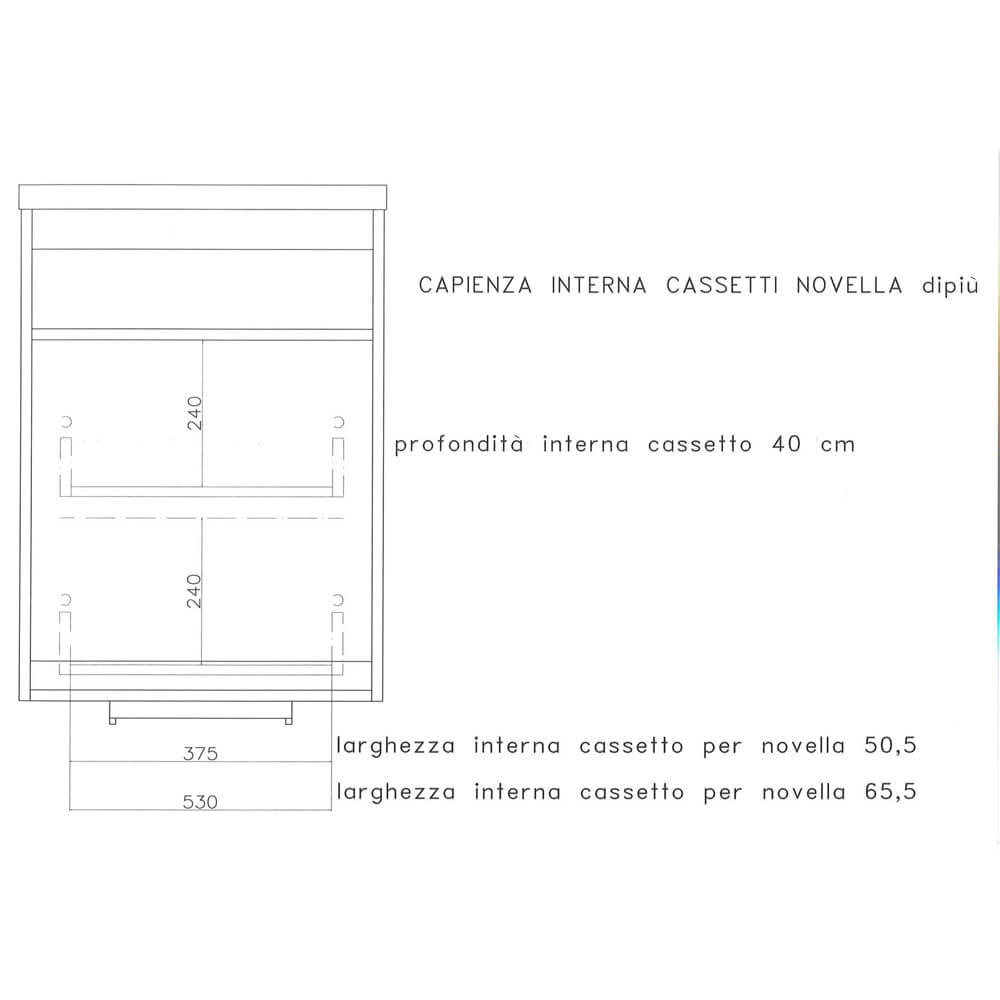 Mobile Lavatoio 50,5x50,5x87 cm 2 Cassetti Montegrappa Novella Dipiù Antracite