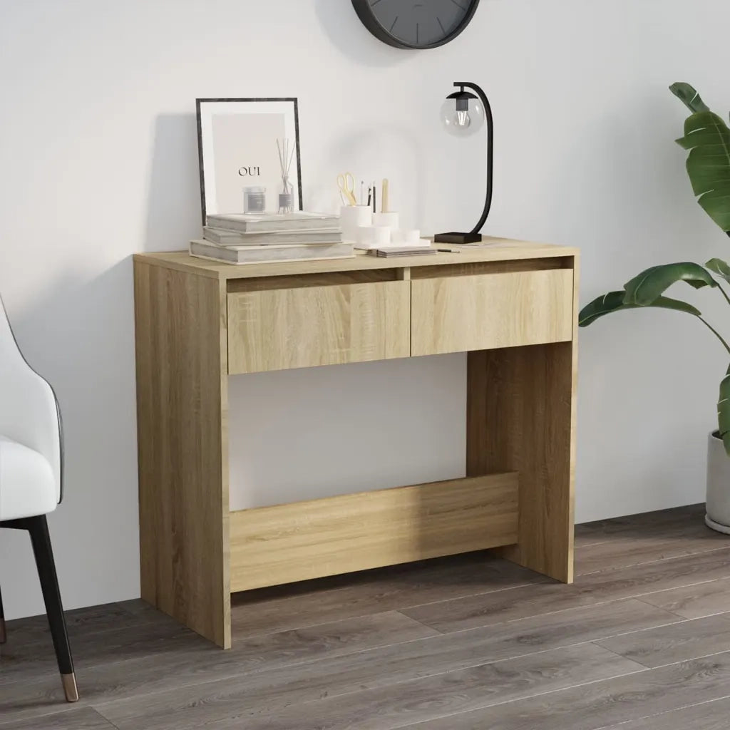 Tavolo Consolle | Tavolo d'Ingresso Rovere Sonoma 89x41x76,5 cm in Acciaio