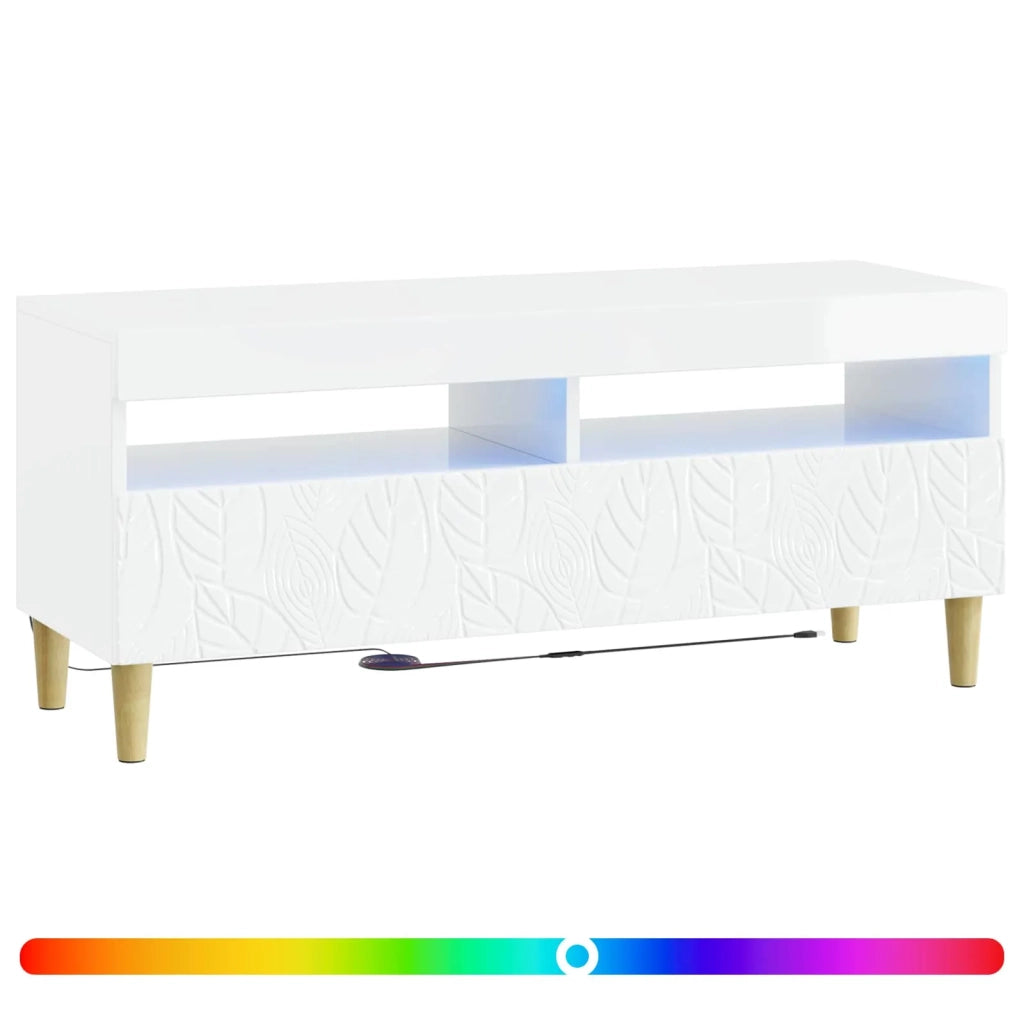 Mobile TV LED Bianco Lucido Legno ingegnerizzato 897209
