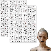Tattoo 3D - Halloween - Tattoaggi temporanei - Impronta acqua resistente - Adatto per bambini/adulti - Facile da applicare - Tattoo temporaneo