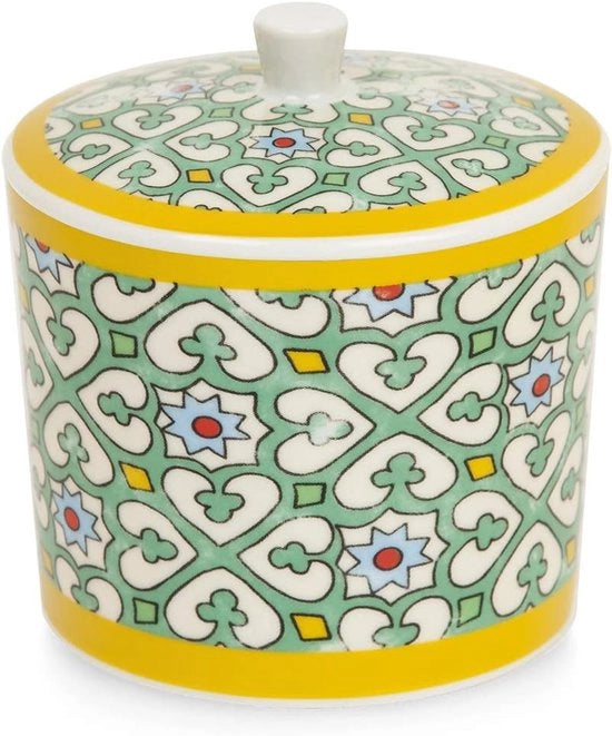 Pentola da zucchero piccola in porcellana di avorio - design vintage
