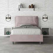 Letto imbottito Piazza e mezzo 110x200 cm Large - Contenitore,Glicine,Microfibra