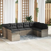 Set Divano da Giardino 9 pcs Grigio polyrattan 3354188