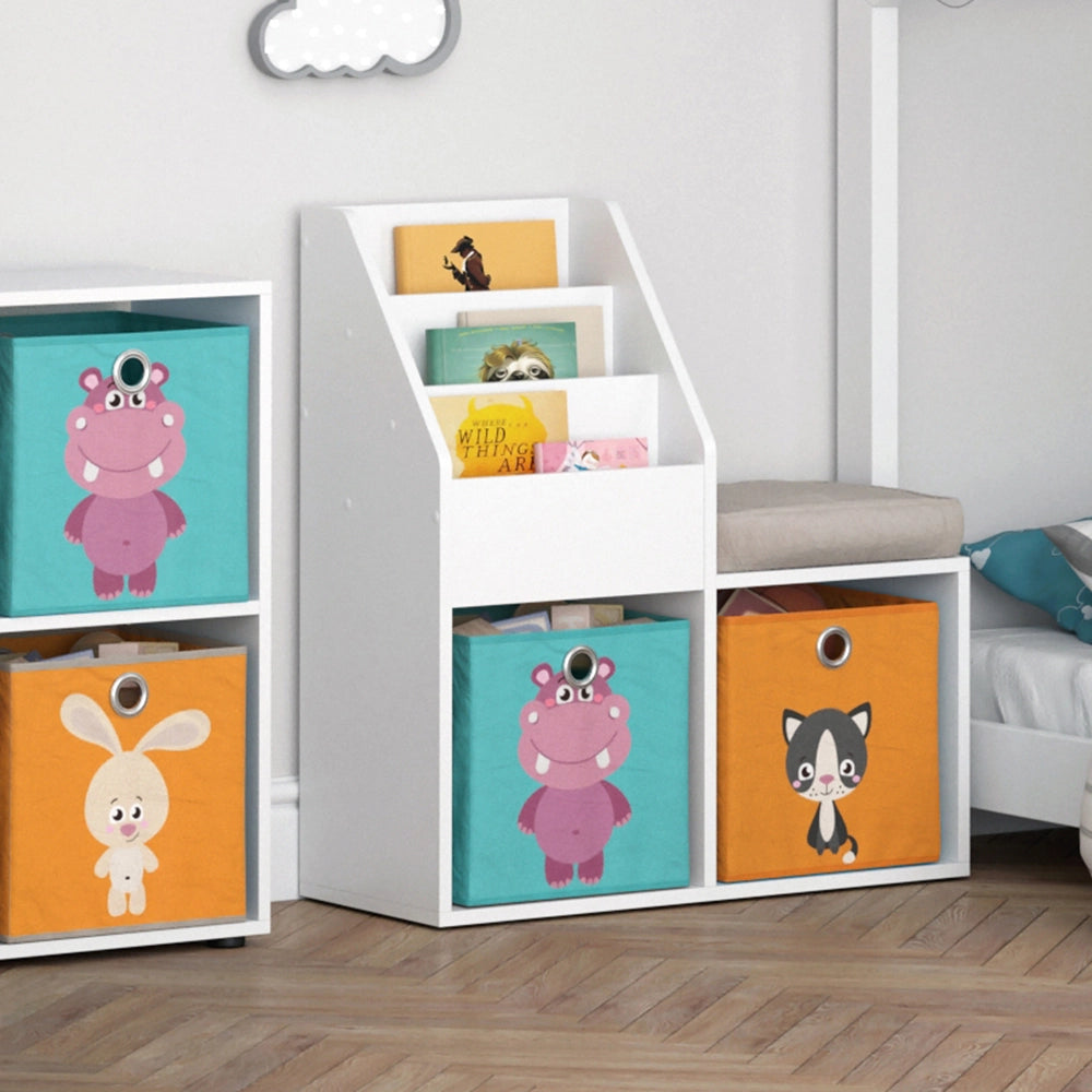 Vicco Libreria bambini Bianco 72 x 79 cm Mini, con 2 cassette pieghevoli opt.1
