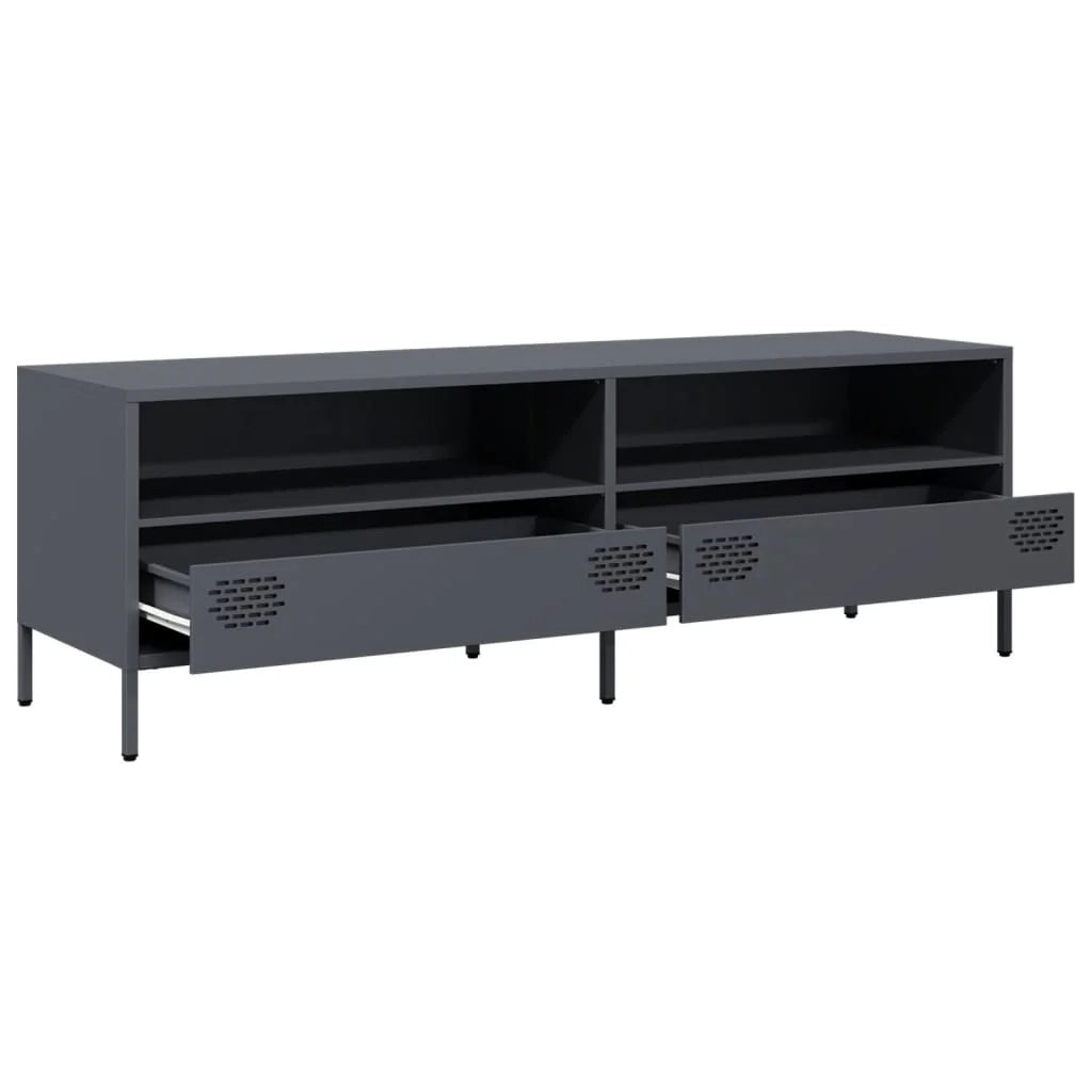 Mobile TV multimediale scaffale TV mobile TV sala da pranzo soggiorno camera da letto antracite 135 x 39 x 43,5 cm acciaio laminato a freddo antracite 02_0026391