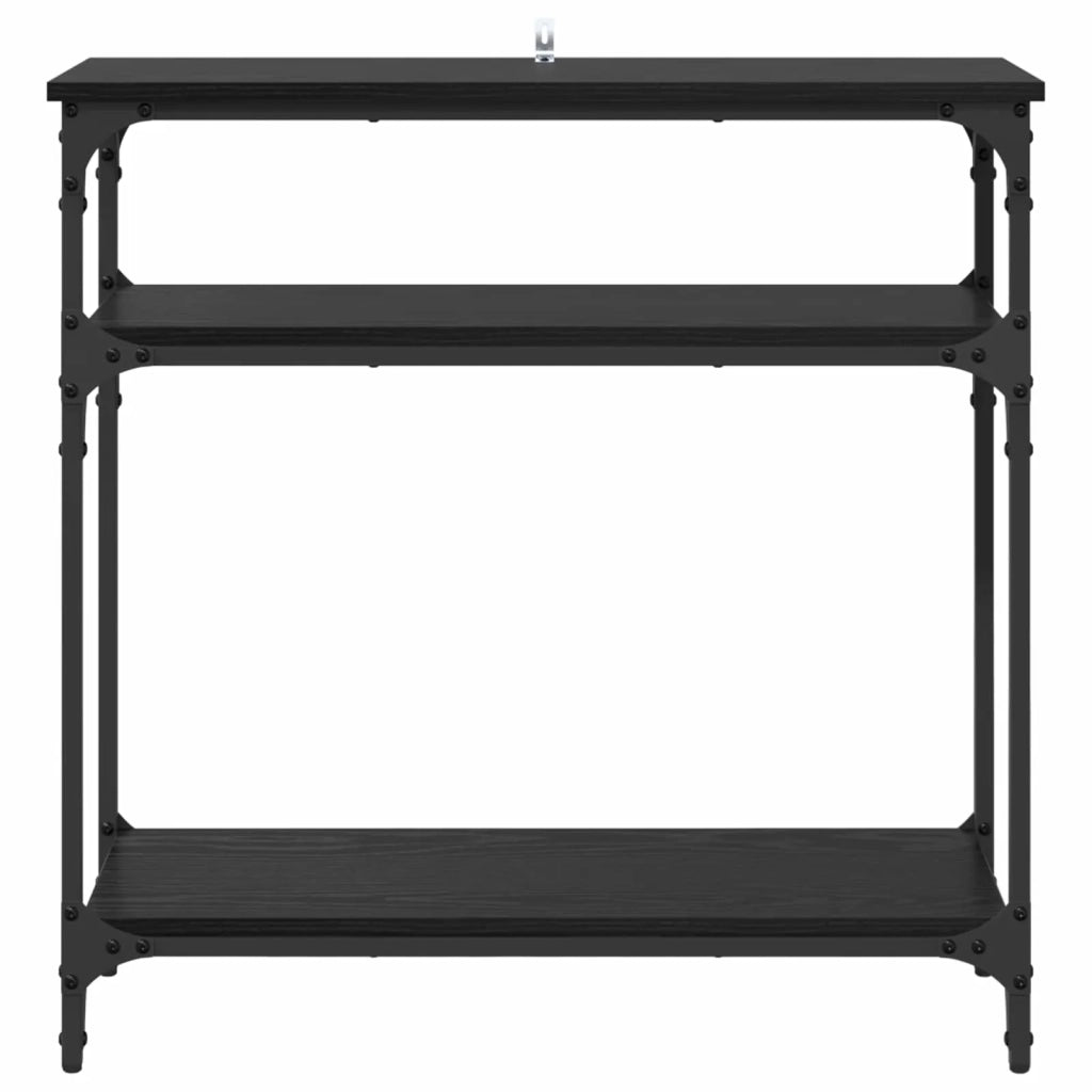 Tavolo consolle Rovere Nero 75 x 29 x 75 cm Legno multistrato 882204