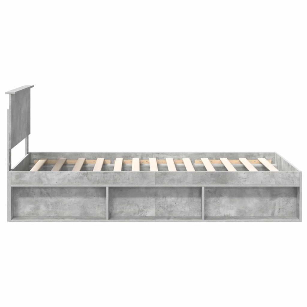 Struttura del letto Grigio Concretè 100 x 200 cm Pino massello