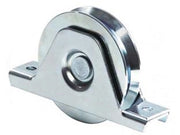 RUOTA CANCELLI GOLA V SUPPORTO INFERIORE ART.335- - ø mm.120 supporto mm.185 - 2 pezzi COMUNELLO