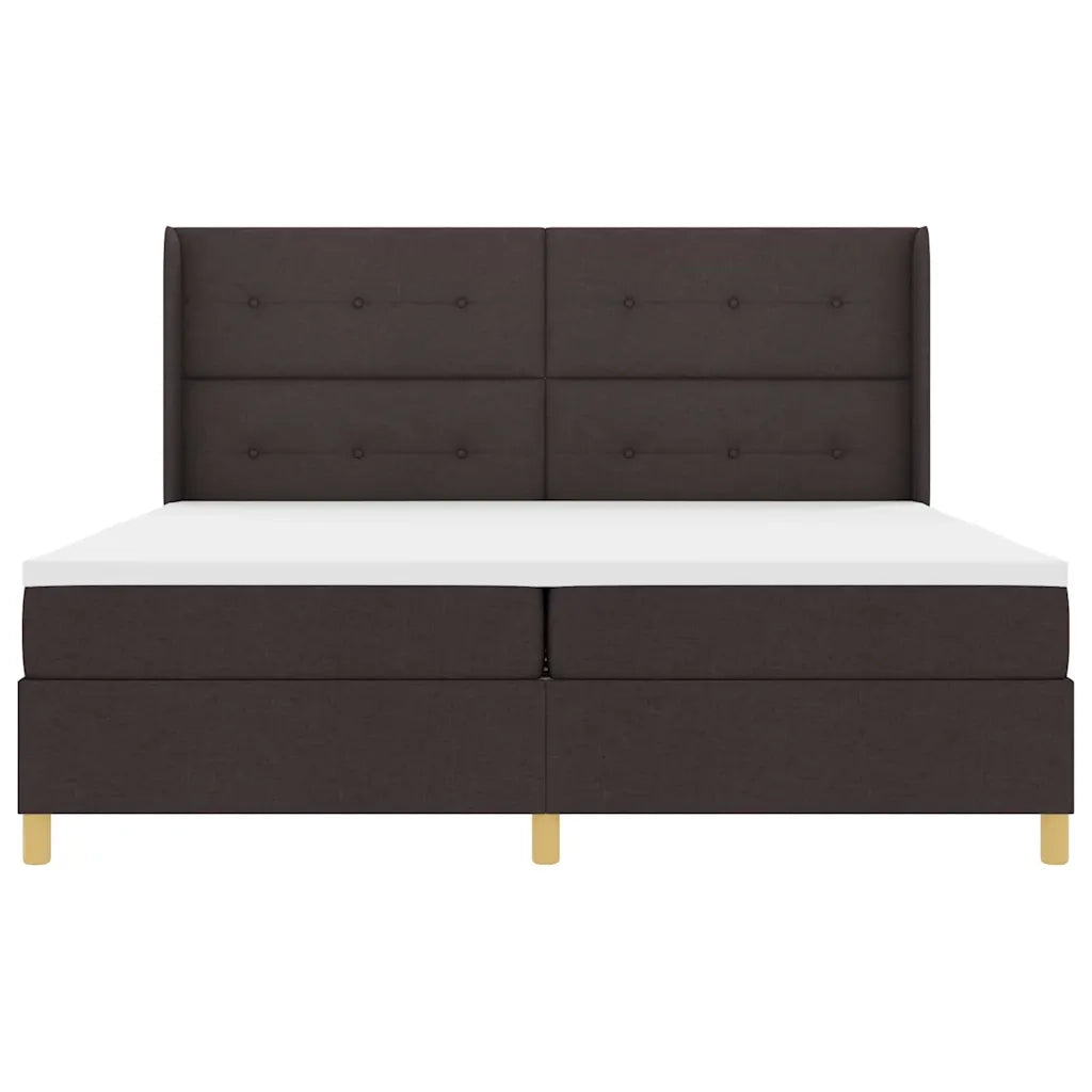 Letto a molle con strisce LED Marrone 200 x 200 cm Tessuto 3343717