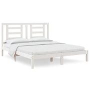 Letto matrimoniale | Letto per adulti | Giroletto senza Materasso Bianco 160x200 cm Legno Massello Pino