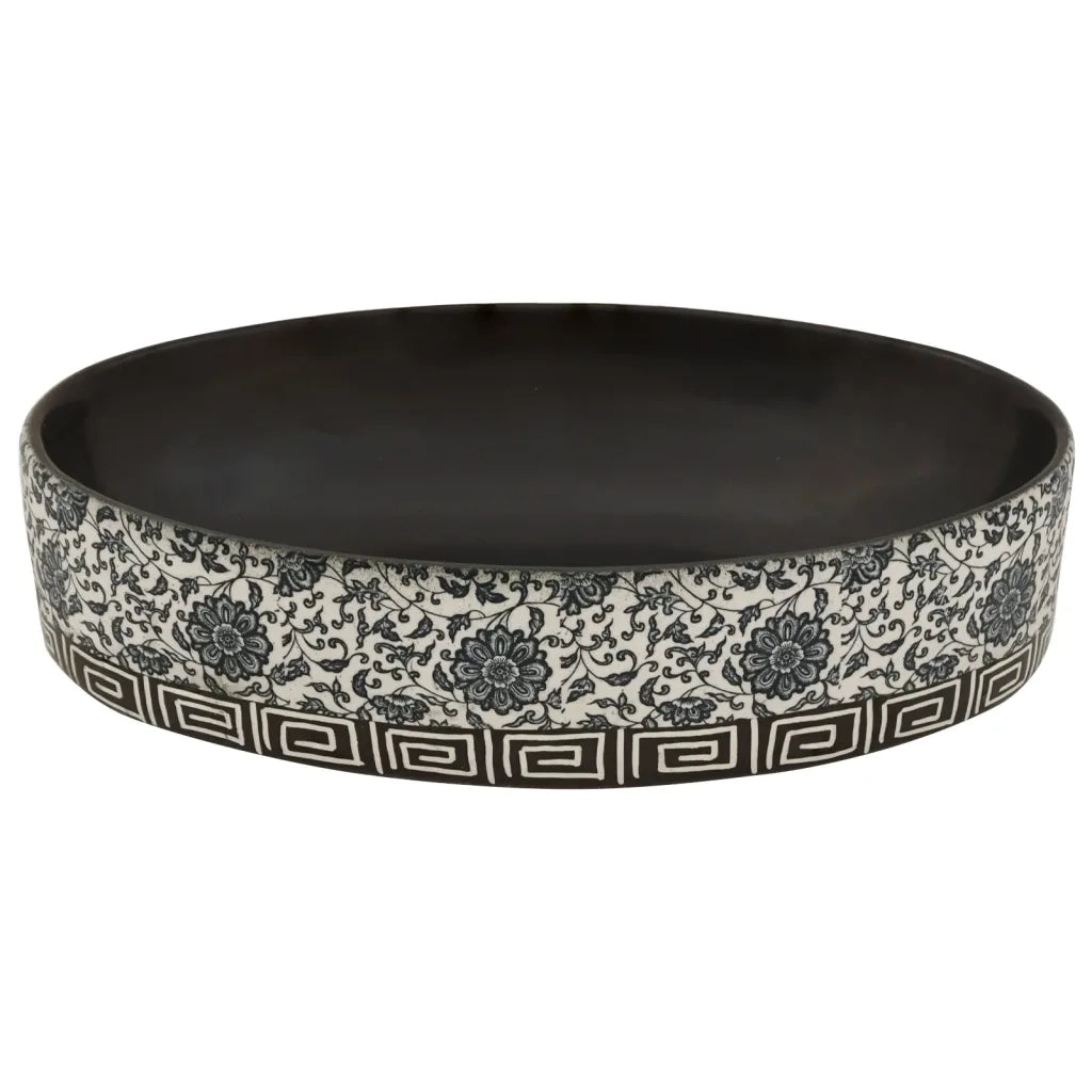 Lavabo da Appoggio Nero e Blu Ovale 56,5x36,5x13,5 cm Ceramica 155114