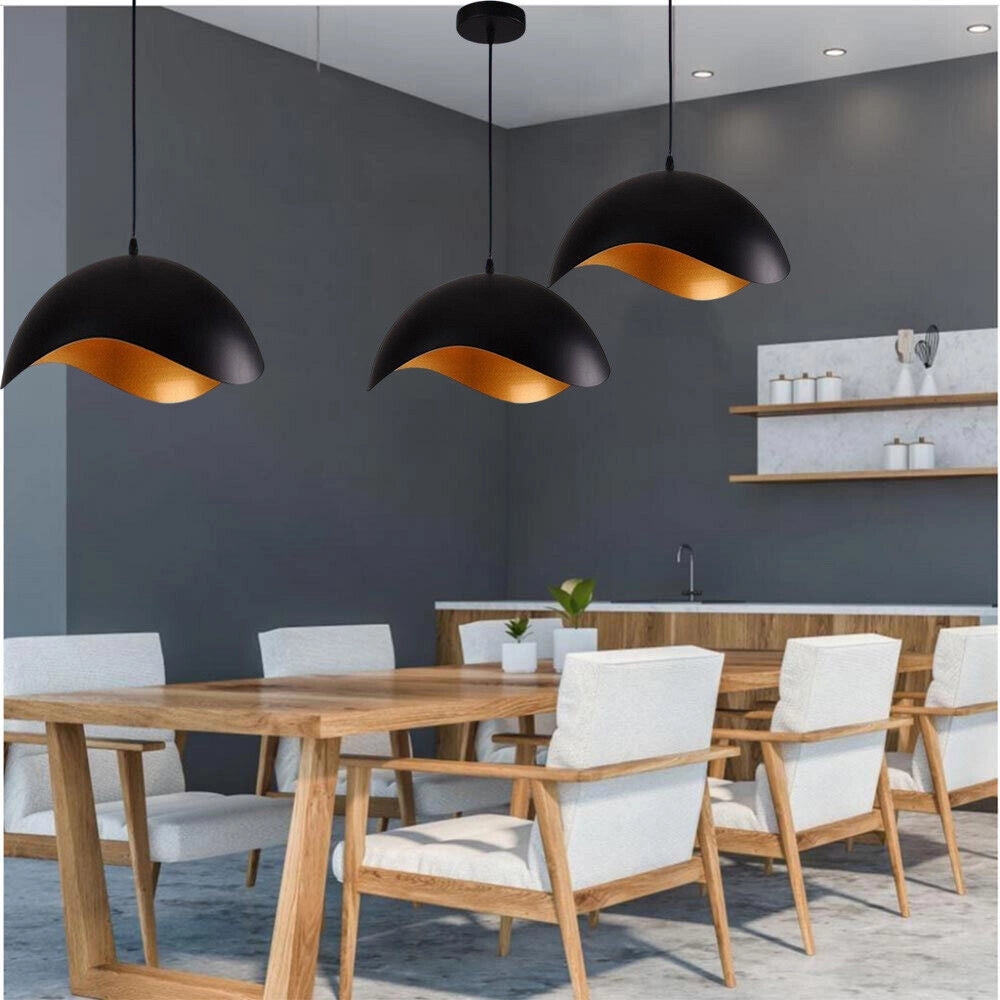 Trade Shop - Lampadario A Sospensione Contemporaneo E27 Lampada Pendente Cucina Isola Soggiorno A23 - Nero