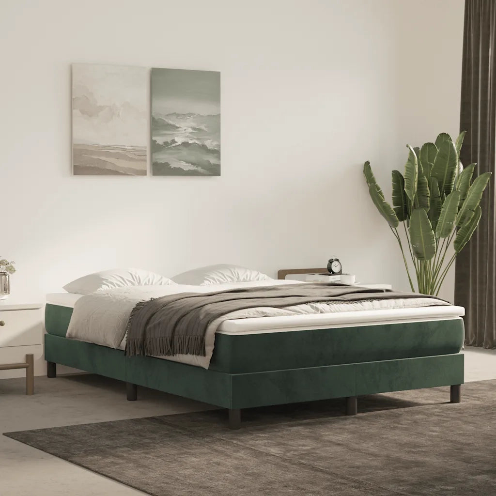Materasso a Molle-Materasso per letto Verde Scuro 140x210x20 cm in Velluto