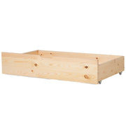 Set di 2 cassetti letto contenitore sottoletto in legno massello naturale con ruote