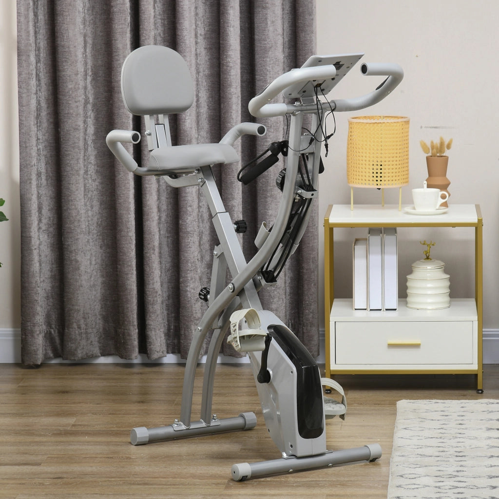Cyclette Pieghevole 2 in 1 ¨C zephmum ¨C Grigio, Resistenza Magnetica, Volano 2.5kg