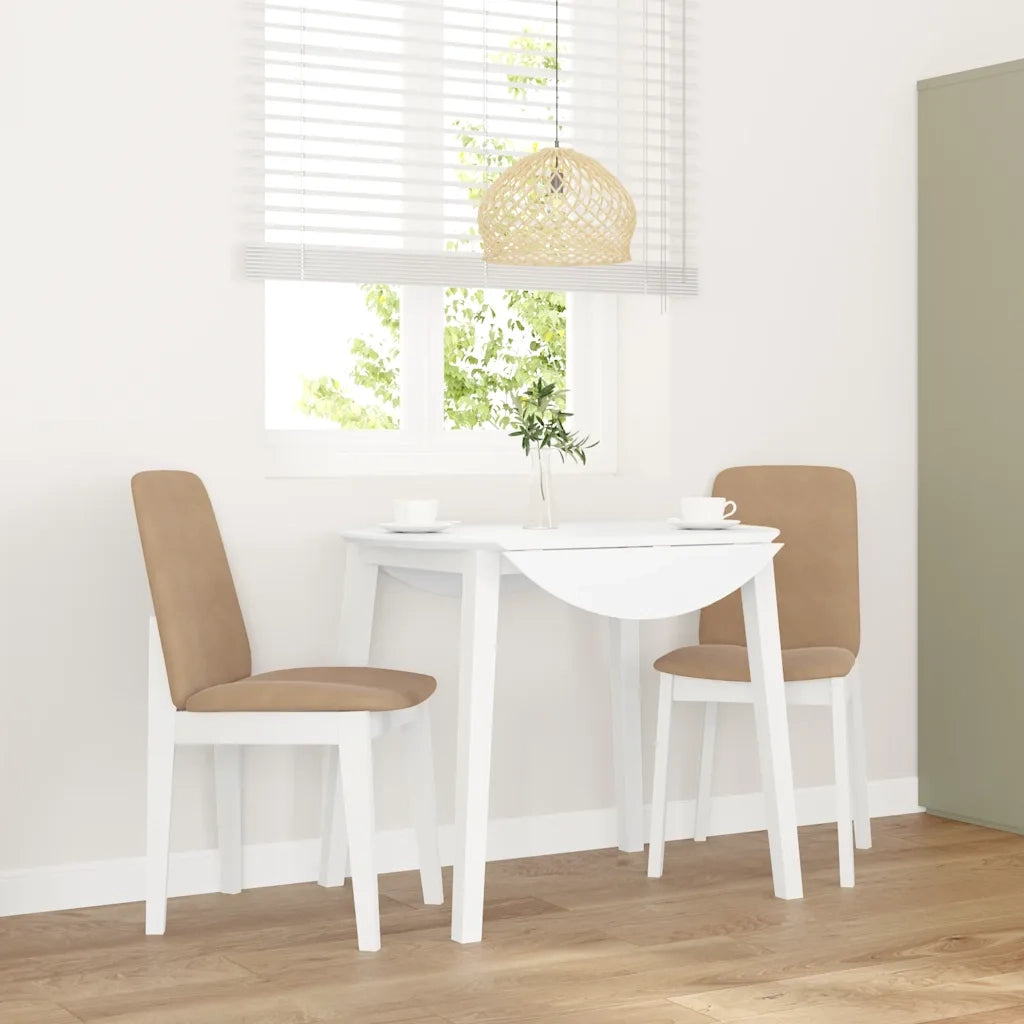 Sedie da Pranzo con Cuscini 2 pz | Sedie da cucina Bianco Legno Massello di Hevea