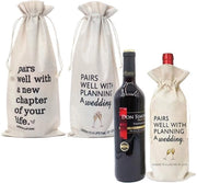 Sacchetto di vino riutilizzabile in juta - 2 pezzi - 16x36 cm