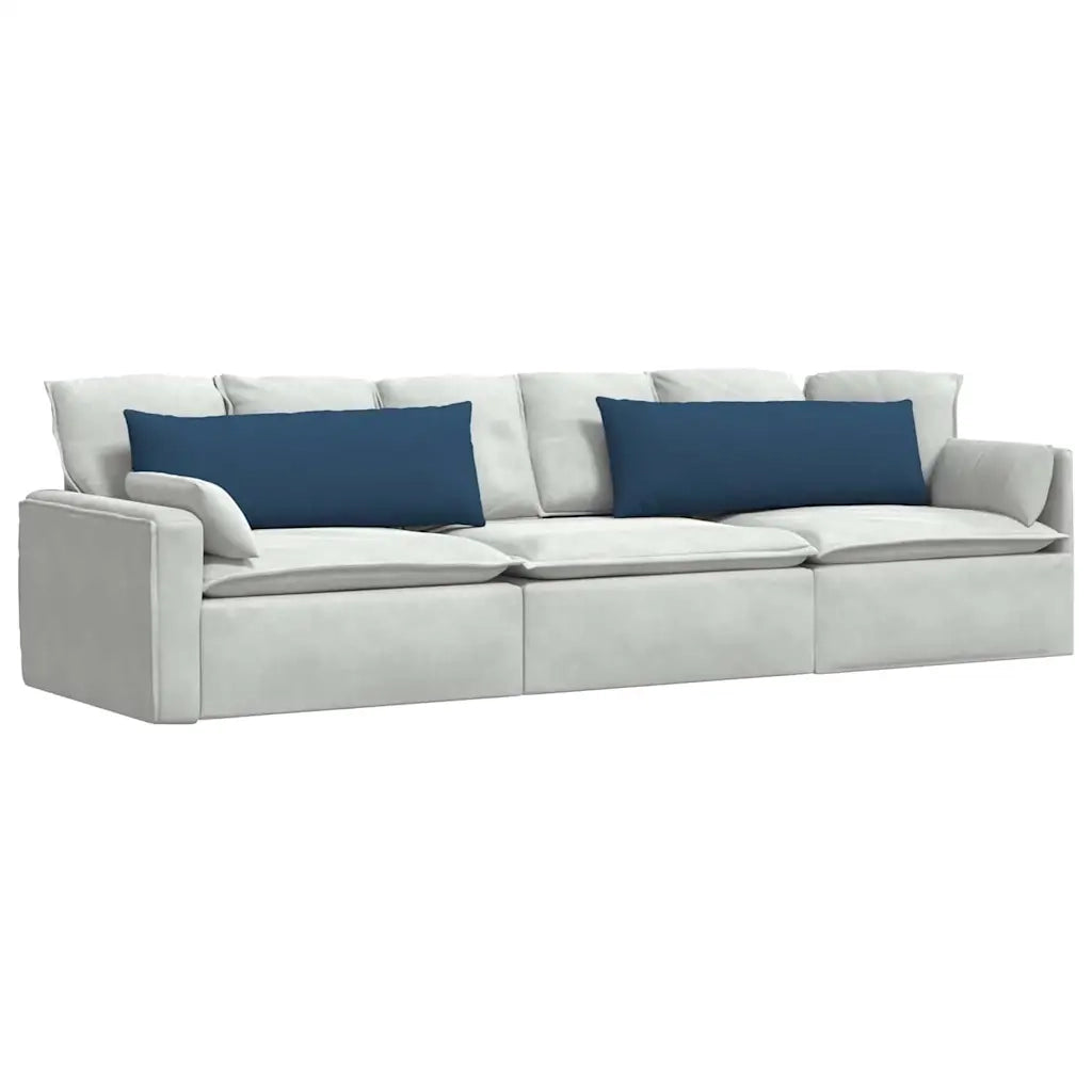 Cuscini da Divano 2 pz-Set di 2 Cuscini per Sofa Blu 120 x 40 cm Tessuto