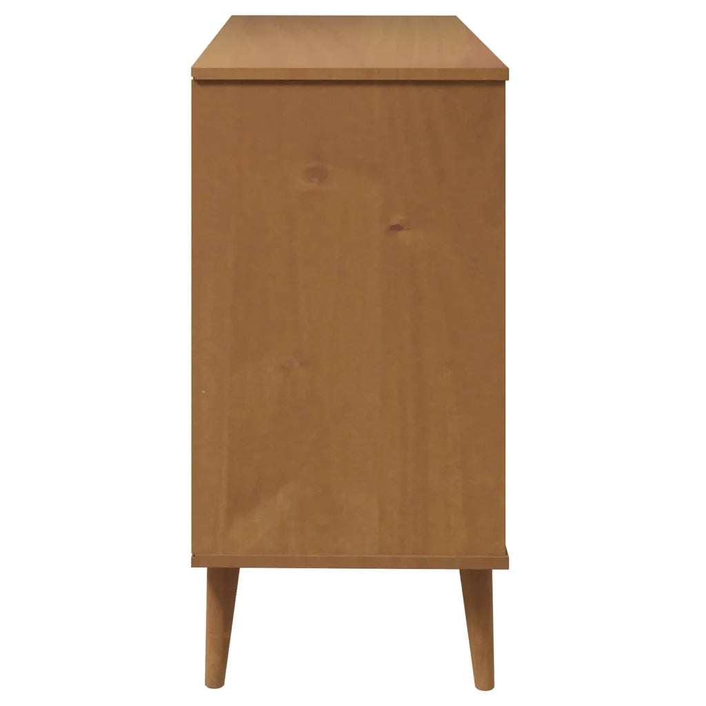 Cassettiera MOLDE Marrone 113x40x80cm in Legno Massello di Pino cod mxl 76665