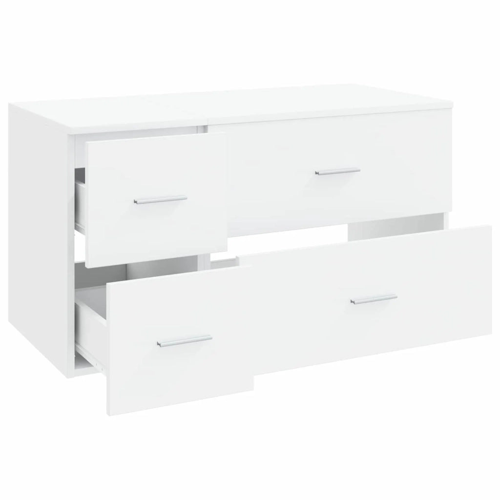 Set di mobili per il bagno 2 pz Bianco Legno ingegnerizzato 3404016