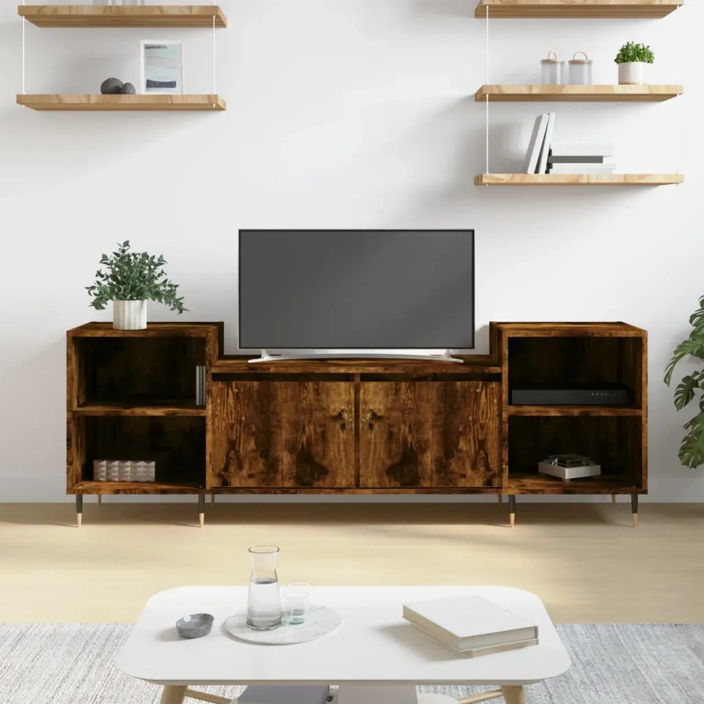 Mobile TV | Armadietto TV | Mobile Porta TV Rovere Fumo 160x35x55 cm in Legno Multistrato