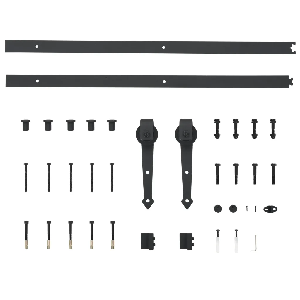 Kit di Binari per Porte Scorrevoli 183 cm Acciaio Nero CFW4534509