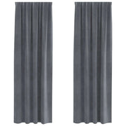 Tende Oscuranti | Tende Blackout 2 pz Grigio chiaro 140 x 245 cm Velluto