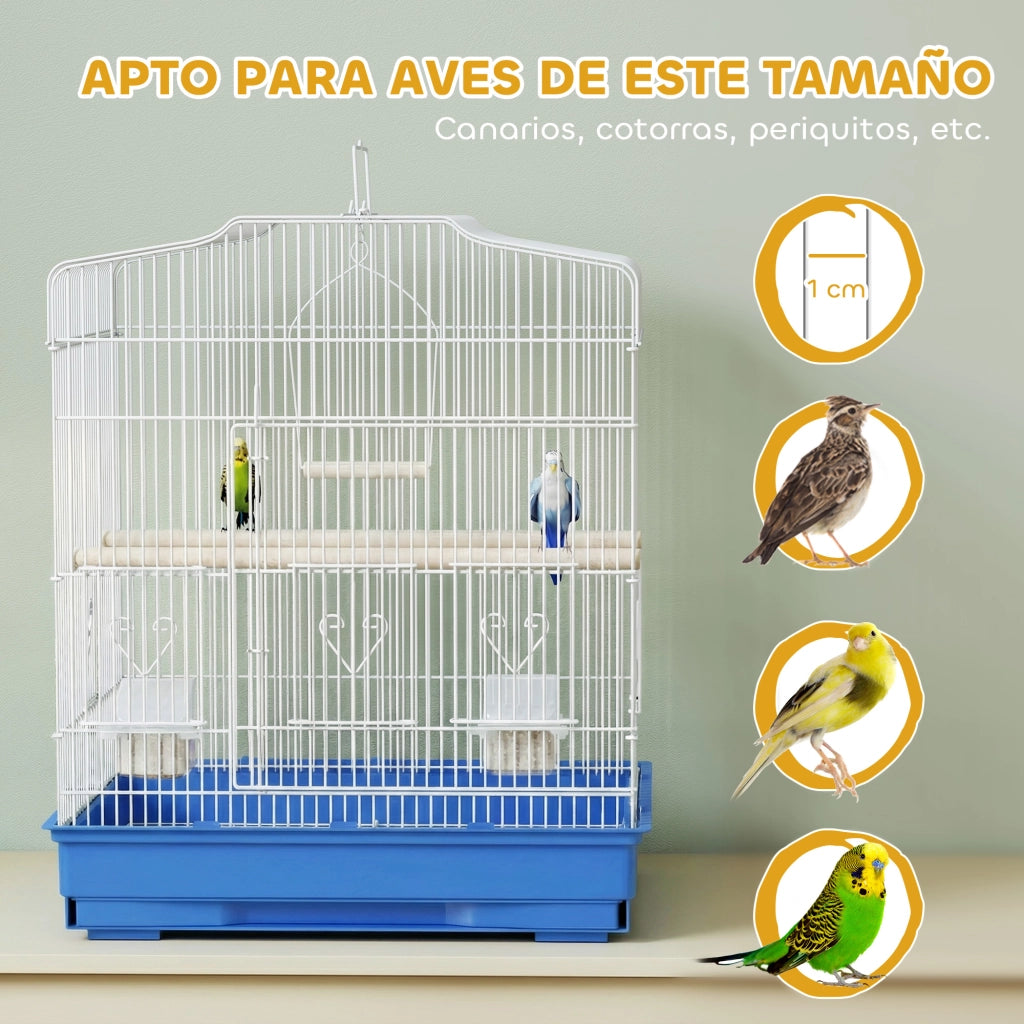 Gabbia per Uccelli ¨C zephmum ¨C Acciaio 46.5x36x59 cm Blu