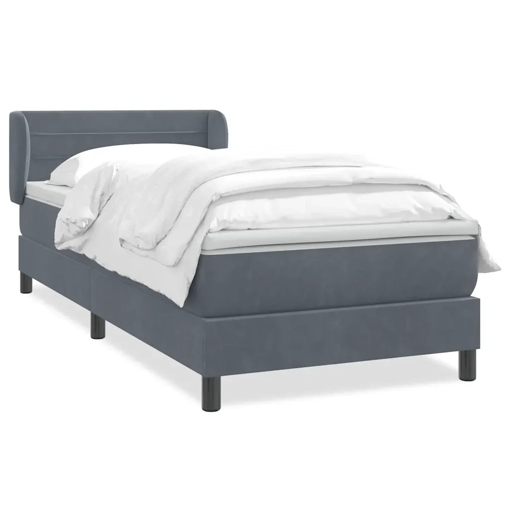 vidaXL Giroletto a Molle con Materasso Grigio Scuro 80x210 cm Velluto