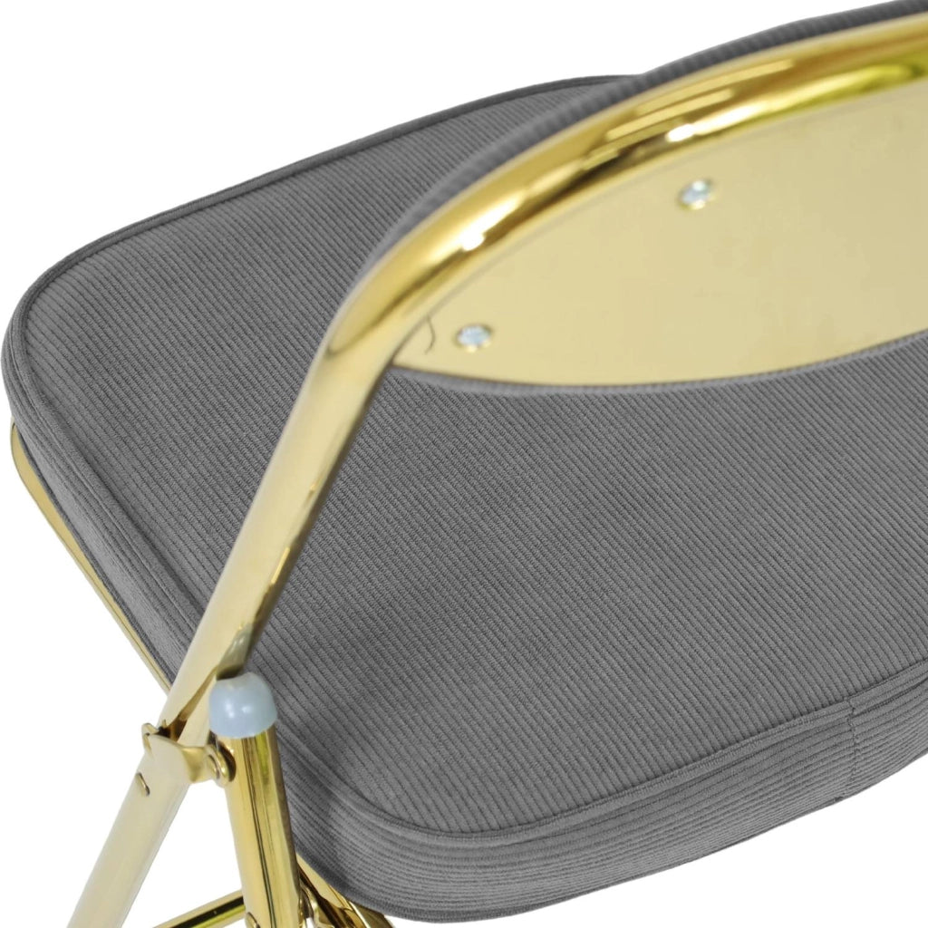 Marvin Sedia Pieghevole Imbottita Vittoria in Metallo Oro – Salvaspazio Richiudibile, Confortevole e Compat Grigio/Oro