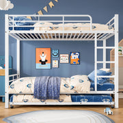 Letto a castello con letto estraibile metallo bianco 90x200cm&90x190cm
