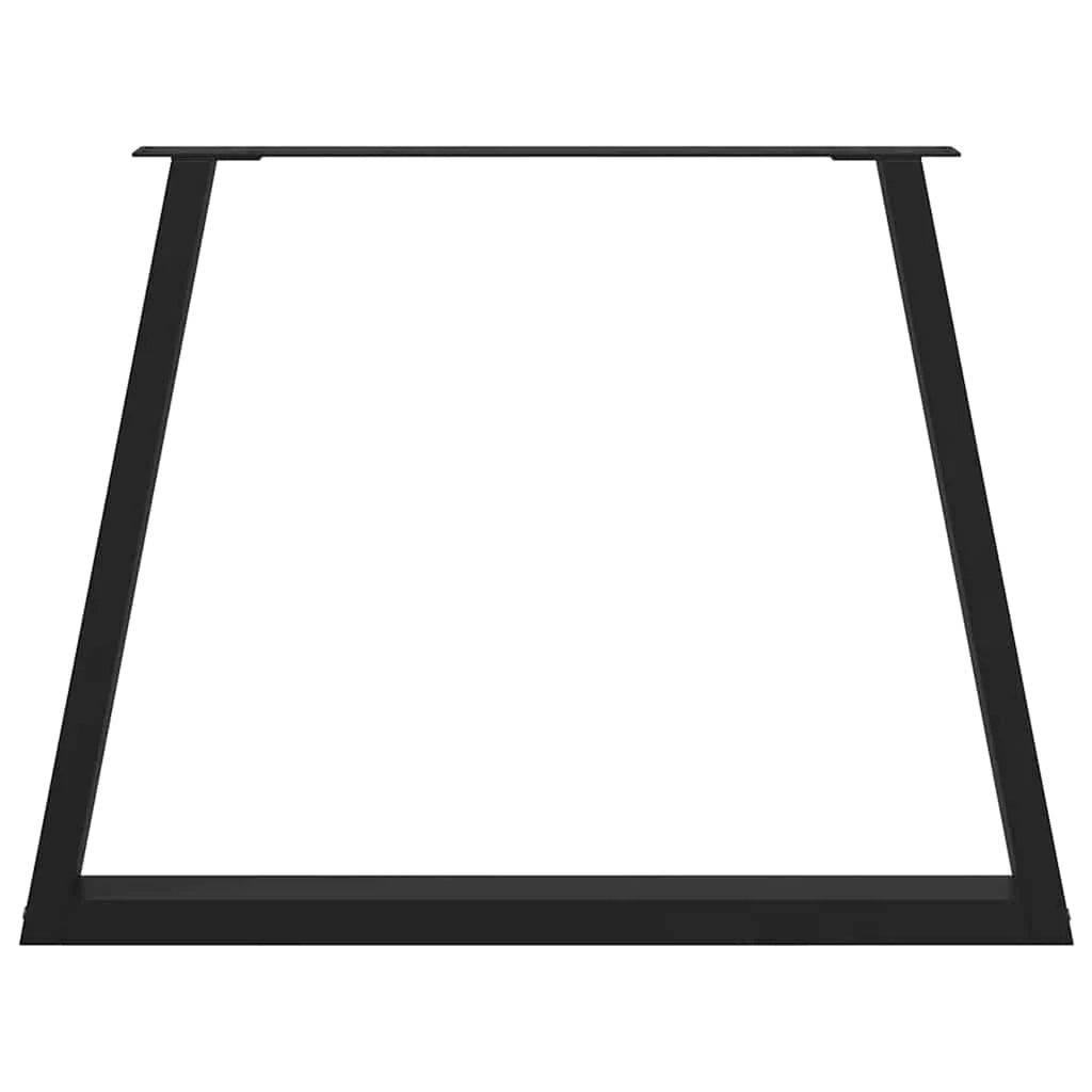 Set di 2 gambe per tavolo a V 100 x 72-73,3 cm con piedini regolabili stile moderno acciaio nero 02_0056869
