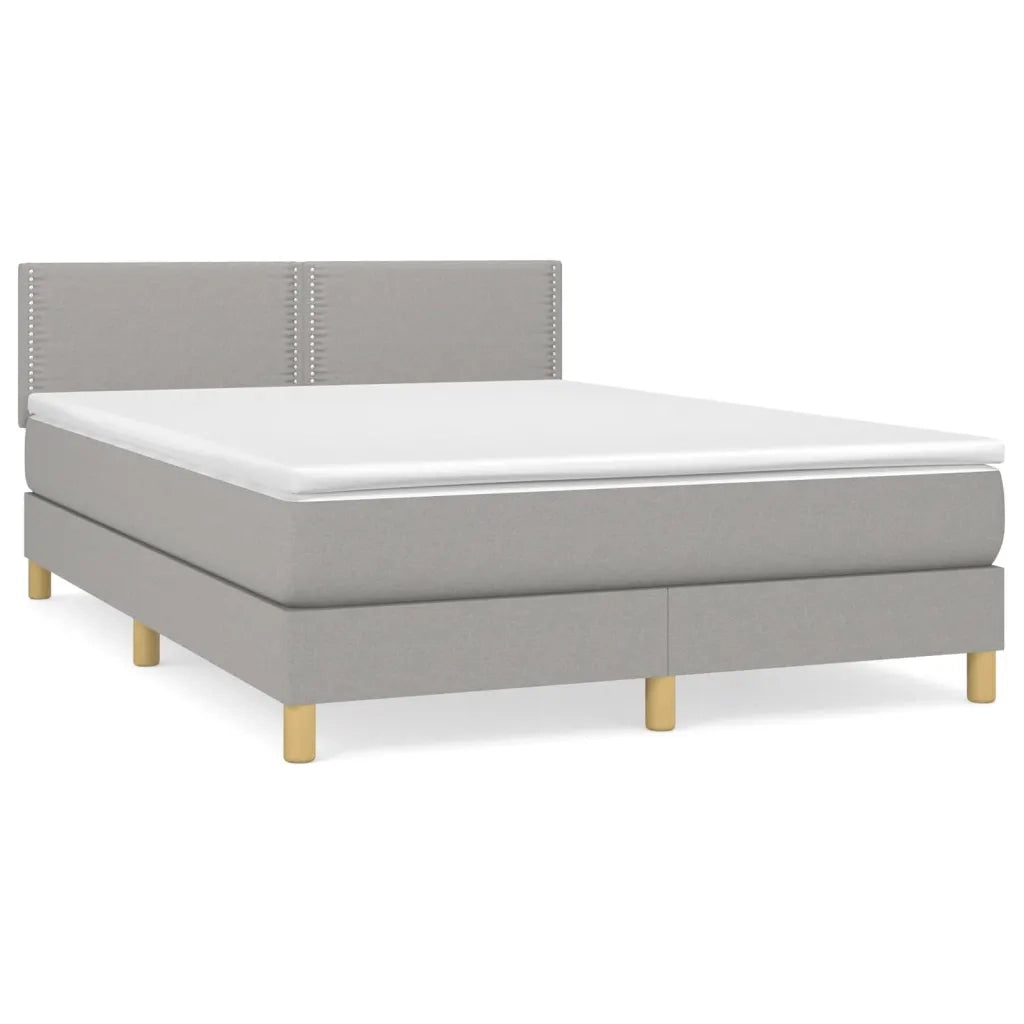 Giroletto a Molle con Materasso Grigio Chiaro 140x200cm Tessuto 3140537