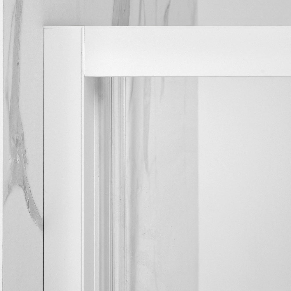Box doccia angolare 80x100 in vetro temperato trasparente scorrevole con profili bianchi Tay