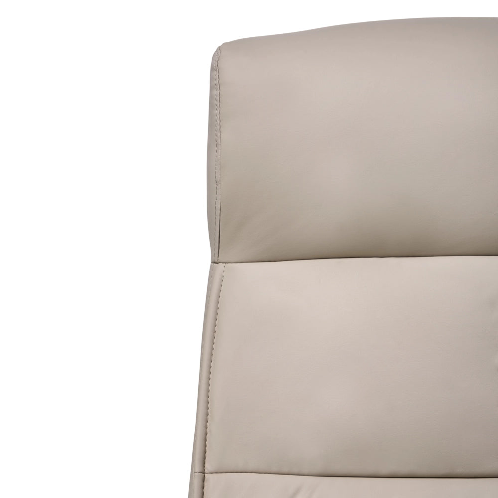 Sedia da ufficio retrò in similpelle beige altezza regolabile con braccioli elegante