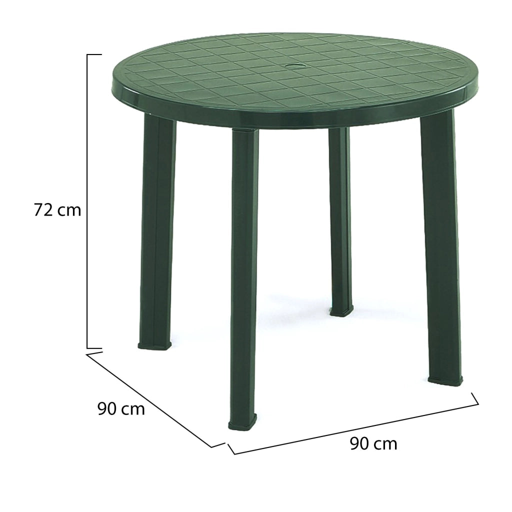 Brooksdale, Tavolo da Esterno 4 Posti Made in Italy, 90x90x72h cm Verde