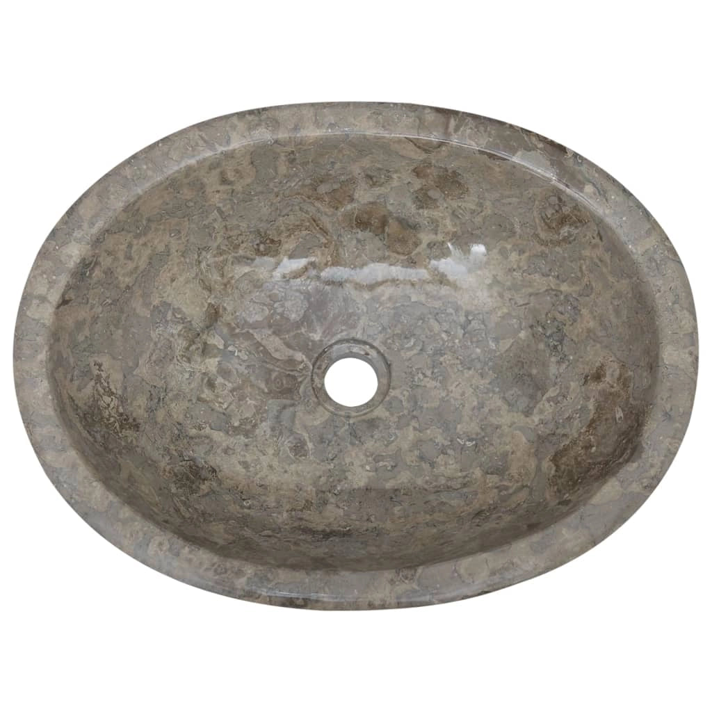 Lavandino da bagno lavabo da appoggio lavabo da WC lavabo da bagno lavabo da interno 53 x 40 cm marmo grigio 02_0002817