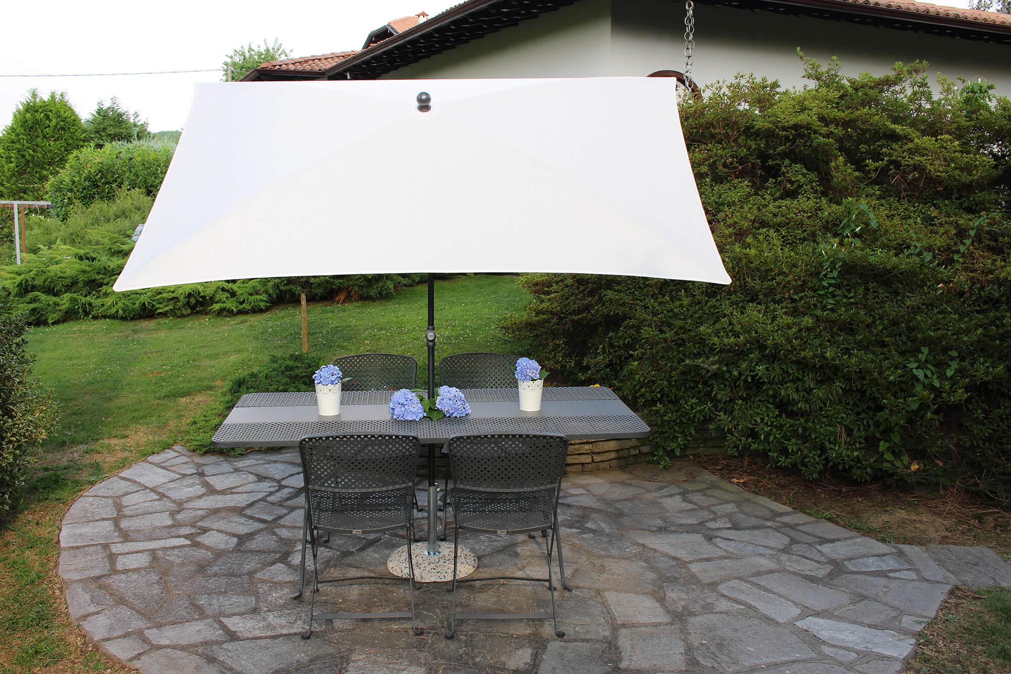 Ombrellone da Giardino 2,4x1,5 m Palo Ø27 mm in Acciaio Maffei Kronos Ecrù