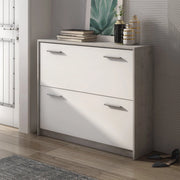 Mobile Portascarpe Nespolo, Scarpiera Paia, 98x24x80h cm Grigio Cemento